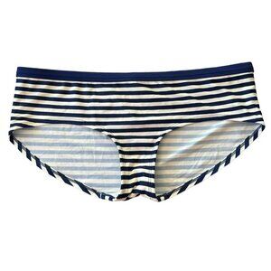 Boden Stripe Bikini Bottom 12 Swimsuit Navy Blue White Nautical Preppy Womens